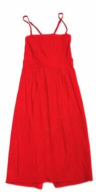 Wild Fable Red Linen Blend Corset Back Midi Dress Criss Cross Back Size, 10